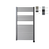 Sanicare Elektrische Radiator - 111.8x60cm - 730W - design - thermostaat - zwart - rechtsonder - gunmetal (antraciet) SW1000660