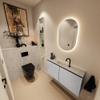 MONDIAZ TURE-DLUX Meuble toilette - 100cm - Plata - EDEN - vasque Opalo - position centrale - 1 trou de robinet SW1104483