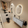 MONDIAZ TURE-DLUX meuble WC 100cm Plata. EDEN vasque Opalo position milieu. Avec 1 trou de robinet. SW1104483