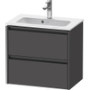 Duravit Ketho.2 Wastafelonderbouwkast - met 2 laden - 61x39x54.9cm - met grepen antraciet - grafiet mat SW772998