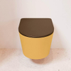 Mondiaz LAVIE WC suspendu – sans bride – 36 x 53 cm – avec abattant softclose – Ocher (jaune), abattant Rust (brun) SW1208703