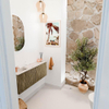 Mondiaz JOYA-DLUX 100cm toiletmeubel - kleur Dusk - Wastafel FAYE positie Links 1 kraangat kleur Nata. SW1426272