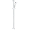GROHE New Tempesta 100 Glijstangset - 90cm - ronde handdouche - 1 straalsoort - gladde doucheslang - chroom/wit SW108113