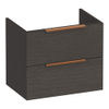 BRAUER Elevate meuble sous-lavabo peu profond 60 sans poignées rapportées 2 tiroirs softclose et 1 découpe pour siphon - Timber Anthracite SW1200268