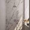 BRAUER Stripe Douche de pluie thermostatique encastrable - 3 voies - ronde - SET 43 - pomme de douche 25cm - bras mural droit - douchette à main - flexible de douche - barre coulissante intégrée - chrome SW1434784