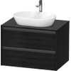 Duravit ketho 2 meuble sous lavabo avec plaque console avec 2 tiroirs 80x55x56.8cm avec poignées chêne anthracite noir mat SW771915