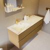 Mondiaz VICA-DLUX Ensemble de meuble de salle de bain - 130cm - meuble sous-vasque oro - 2 tiroirs - lavabo encastré cloud gauche - 1 trou de robinet - version haute de 60cm - frape SW1089247