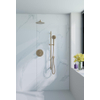 Fortifura Calvi Inbouw Regendoucheset - rond - thermostatisch - wandarm - glijstang - 25cm - hoofddouche - ronde handdouche - gladde slang - PVD - geborsteld messing (goud) SW1244953