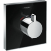 Hansgrohe ShowerSelect Glass Set de finition pour robinet douche encastrable thermostatique Highflow noir/chromé SW95037 Hansgrohe ShowerSelect Glass Set de finition pour robinet douche encastrable thermostatique Highflow noir/chromé SW95037