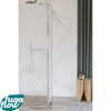 FugaFlow Eccelente Vetro zijwand - 40x200cm - ribbel glas - 8mm - met hoekprofiel - geborsteld RVS - SW1125225