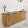 Mondiaz JOYA-DLUX 101.6cm toiletmeubel - ronding links kleur Oak - Wastafel FAYE positie Rechts 1 kraangat kleur Sombra. SW1424310