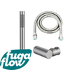 FugaFlow Eccelente Sobrado Kit douchette à main stick avec flexible anti-twist et support Inox brossé PVD SW1124041