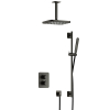 Hotbath Gal IBS40A Ensemble de douche - encastré - douche principale carrée de 22 cm - bras plafond de 15 cm - douchette à main - avec barre de douche - gunmetal brossé PVD SW656168