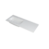 INK Faktor wastafel - 120x45x1.5cm - 1 wasbak links - 1 kraangat - polystone wit glans SW207279