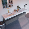 Mondiaz ALAN-DLUX Ensemble de meuble - 200cm - meuble Plata mat - 2 tiroirs - Lavabo Cloud Glace suspendu - vasque Gauche - 1 trou de robinet SW806241