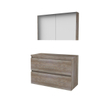 Basic-Line Comfort 46 ensemble de meubles de salle de bain 100x46cm sans poignée 2 tiroirs lavabo top armoire de toilette mfc scotch oak SW639367