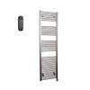 Sanicare HVS Elektrische Radiator - 172x60cm - 1127W - met afstandsbediening - thermostaat - zwart - rechtsonder - inox look (zilver) SW1210894