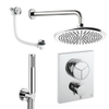 Crosswater MPRO ensemble de douche pluie encastré – douche de tête Ø 30 cm – douchette bâton – 2 leviers – vidage de baignoire – chrome SW1472822