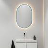 Mondiaz GLOW miroir – ovale – 45 x 90 cm – LED indirecte tout autour – capteur de mouvement – Jeans (bleu) SW1105154