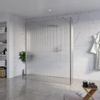 Fortifura Galeria Vrijstaande Inloopdouche - 160x200cm - helder geribbeld - antikalk - 8mm veiligheidsglas - 2 zijwanden - 30cm - wandsteunen en hoekprofielen - PVD - geborsteld gunmetal (antraciet) SW993077