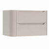 H&R Badmeubelen Juice Wastafelonderkast - 80x45x50cm - linkerhoek afgerond - 2 lades - geïntegreerde greep - beige mat SW1489063