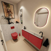 MONDIAZ TURE-DLUX Meuble toilette - 120cm - Fire - EDEN - vasque Opalo - position droite - 1 trou de robinet SW1104324