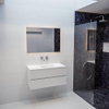 MONDIAZ VICA Badkamermeubelset - 100cm - 2 lades - wasbak Moon midden - 0 kraangaten - solid surface talc SW409695