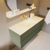 Mondiaz VICA-DLUX ensemble de meuble de salle de bain - 120cm - meuble sous-vasque armée - 2 tiroirs - lavabo encastré nuage milieu - sans trous de robinet - version haute 60cm - ostra SW1087034