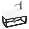 Differnz Force pack lave-mains – 40 x 22 x 11,5 cm – céramique blanche – robinet courbé chromé mat – avec cadre noir SW373256
