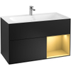 Villeroy & Boch Finion meuble sous-lavabo - 99,6x59,1cm - 2 tiroirs Black matt SW479484
