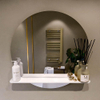 Mondiaz SPOT miroir – Ø 70 cm – avec tablette – Talc (blanc) SW1235467