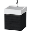 Duravit Ketho.2 Wastafelonderbouwkast - met 1 lade - 48.4x46x44cm - met greep antraciet - eiken zwart mat SW772274