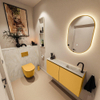 MONDIAZ TURE-DLUX meuble WC 100cm Ocher. EDEN lavabo Ostra position droite. Avec 1 trou de robinet. SW1104940