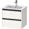 Duravit Ketho.2 Wastafelonderbouwkast - met 2 laden - 61x48x55cm - met grepen antraciet - hoogglans wit SW772083