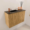 Mondiaz JOYA-DLUX 60cm toiletmeubel - kleur Oak - Wastafel FAYE positie Links 1 kraangat kleur Lava. SW1422051