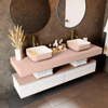 Mondiaz TOP 51 Vrijhangend Topblad - 170x51x12cm - geschikt voor waskom - Solid surface - Rosee SW1021320