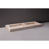 Forzalaqua Palermo wastafel - 140.5x51.5x9cm - 2 kraangaten - gezoet travertin (beige) SW67835