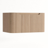 H&R Badmeubelen Juice Wastafelonderkast - 80x45x40cm - afgeronde hoeken - 3D-front - 1 lade - geïntegreerde greep - rockford oak SW1259133