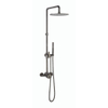 Crosswater Union – Ensemble de douche pluie apparente, avec barre, douchette, finition chrome noir brossé SW968241