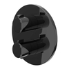 IVY Pact Partie visible - pour mitigeur thermostatique encastré - 3 voies - inverseur d'arrêt - rosace ronde - Noir chrome PVD SW1030970