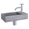 Differnz Force pack lave-mains – 40 x 22 x 8 cm – béton gris – robinet courbé chromé à croisillon SW373252