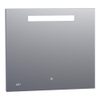 BRAUER Quartz miroir – 80 x 70 cm – LED directe en haut – avec horloge – Aluminium SW278183