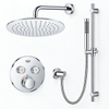 Grohe - Adema Rise regendoucheset – Ø30 cm hoofddouche – 20 cm gebogen wandarm – staafhanddouche – 2 functies – chroom SW811936