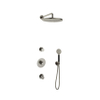 Hotbath Cobber IBS20 Regendoucheset - inbouw - 35cm wandarm - 30cm ronde hoofddouche - 3 standen handdouche - geborsteld nikkel (RVS) SW440670