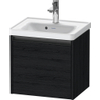 Duravit Ketho.2 Wastafelonderbouwkast - met 1 lade - 48.4x37.5x44cm - met greep antraciet - eiken zwart mat SW771924