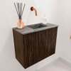 Mondiaz JOYA-DLUX 50cm toiletmeubel - kleur Walnut - Wastafel FAYE positie Rechts Zonder kraangat kleur Sombra. SW1424701