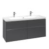 Villeroy & Boch Subway 3.0 wastafelonderkast - 127.2x57.9cm - 4 lades - Graphite (grijs) SW641675