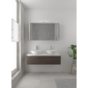 Bruynzeel Giro badmeubelset 49x120x46cm 2 wasbakken 1 lade met spiegelkast met softclose composite gladstone SW384292 Bruynzeel Giro badmeubelset 49x120x46cm 2 wasbakken 1 lade met spiegelkast met softclose composite gladstone SW384292