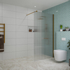 Fortifura Galeria Douche à l'italienne - 110x200cm - verre nervuré - Cuivre brossé SW917144