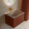 MONDIAZ KURVE-DLUX Meuble de salle de bains 60cm couleur Ruby avec 1 tiroir et 0 portes. Lavabo CLOUD Central 1 trou de robinet Oza. SW1432772